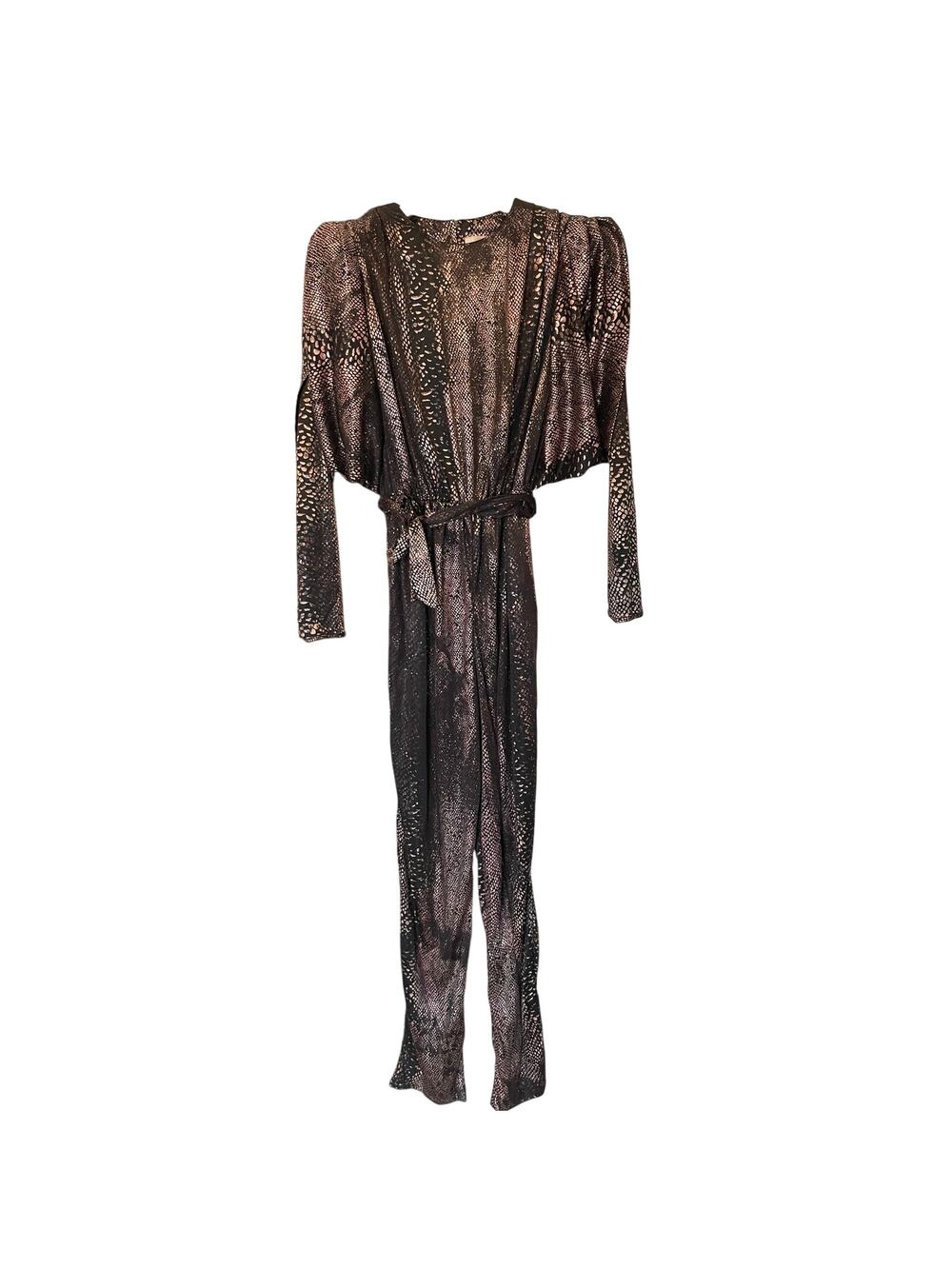 VTG David Brown for I.Magnin Women's Metallic Purple Disco Jumpsuit Size XS